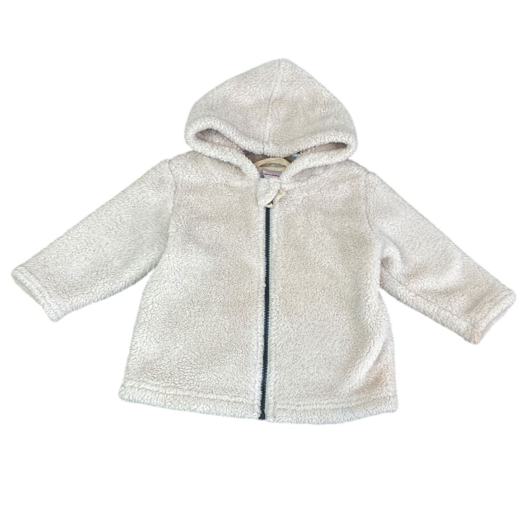 Hanna Andersson Cream Sherpa Hooded Jacket (18/24M Neutral)