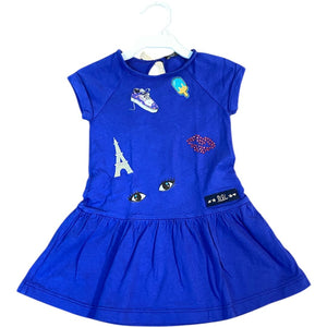 Lili Gaufrette Blue Paris Dress (2T Girls)