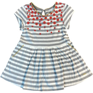 Little Marc Jacobs Grey Floral & Stripe Dress (2T Girls)