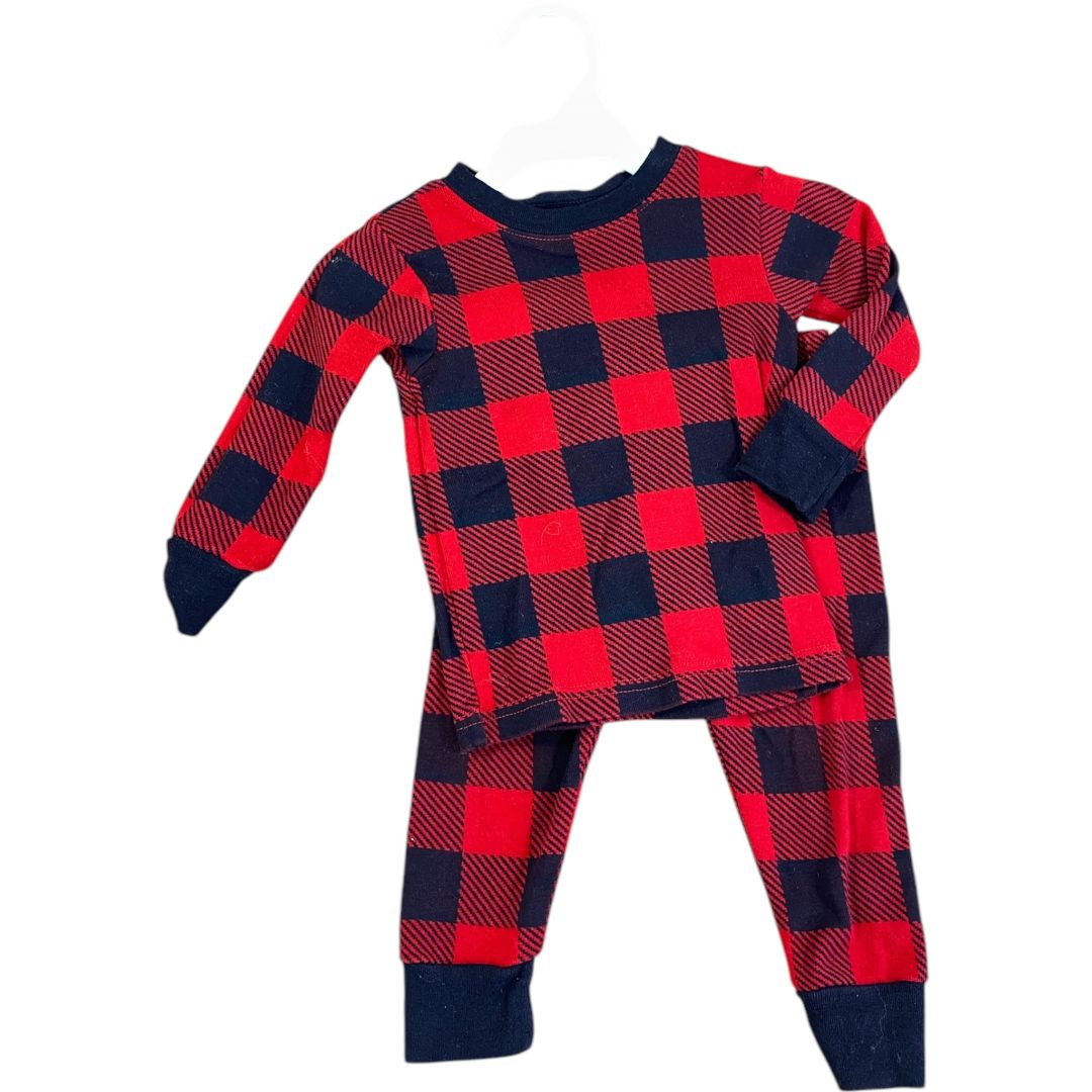 Carter's Red Plaid Pajamas (12M Neutral)