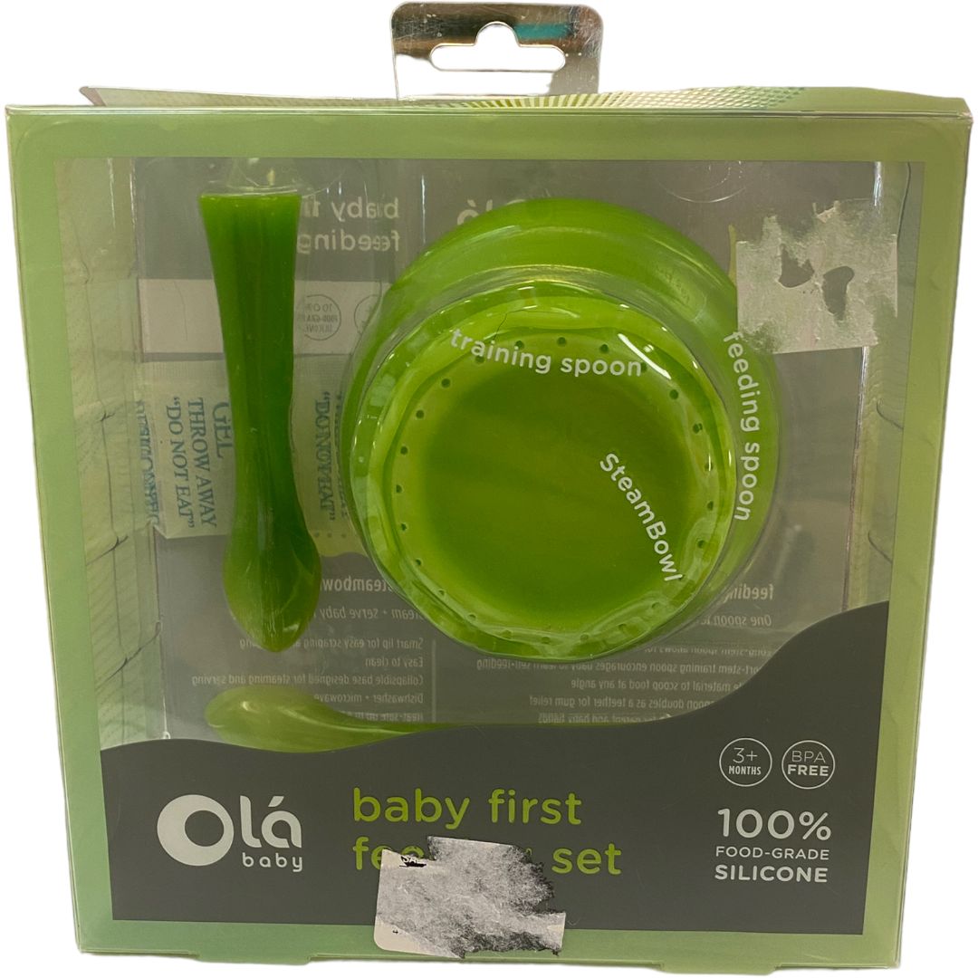 Ola Baby Green Baby First Feeding Set NIB