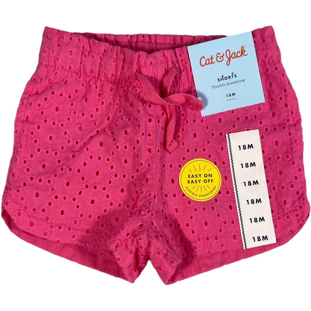 Cat & Jack Pink Eyelet Shorts NWT (18M Girls)