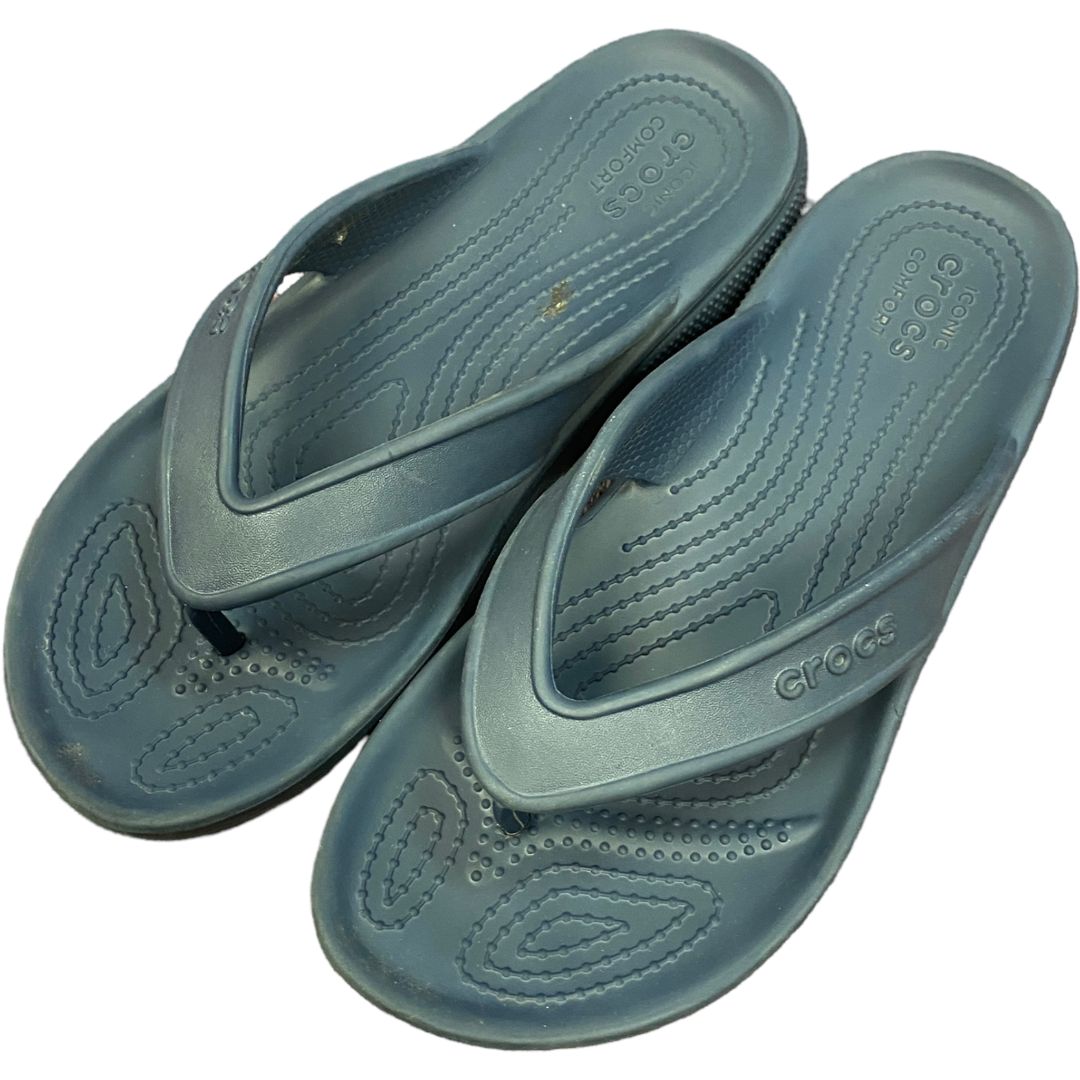 Crocs Blue Flip Flops (Size 7Y)