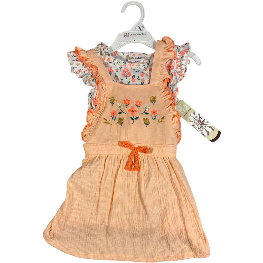 Daisy Fuentes Peach Floral Dress Set NWT (24M Girls)