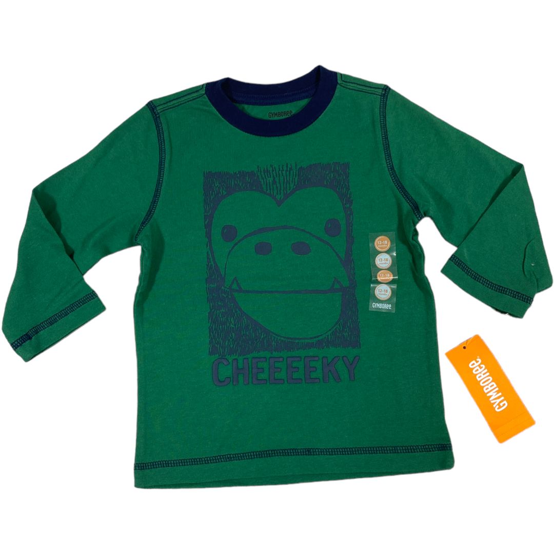 Gymboree Green Cheeeky Monkey Shirt NWT (12/18M Boys)