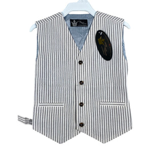 Little Prince Couture Grey Stripe Vest NWT (3T Boys)