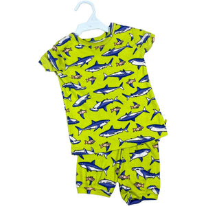 Gap Green Organic Short Shark Pajamas (18/24M Boys)