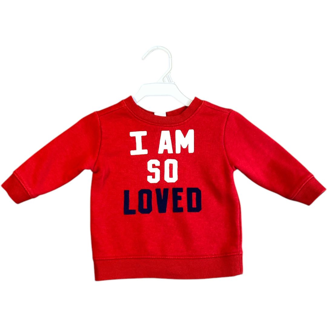 Old Navy Red Loved Sweatshirt (3/6M Neutral)