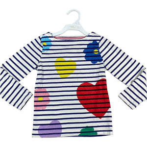 Mini Boden Navy Stripe Heart Tunic (5/6 Girls)