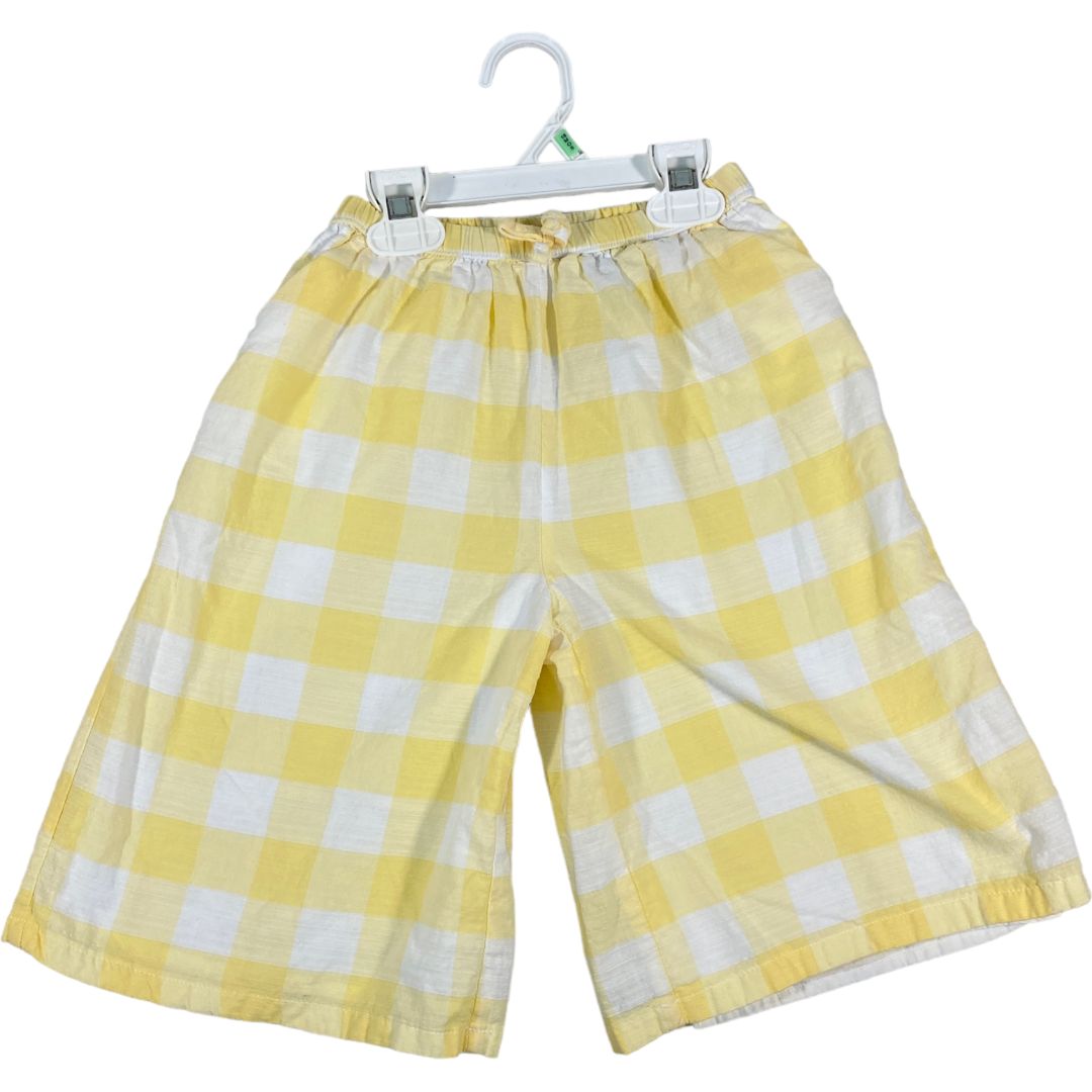 Janie & Jack Yellow Gingham Wide Leg Cropped Pant (2T Girls)