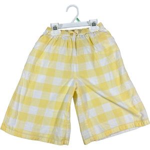 Janie & Jack Yellow Gingham Wide Leg Cropped Pant (2T Girls)