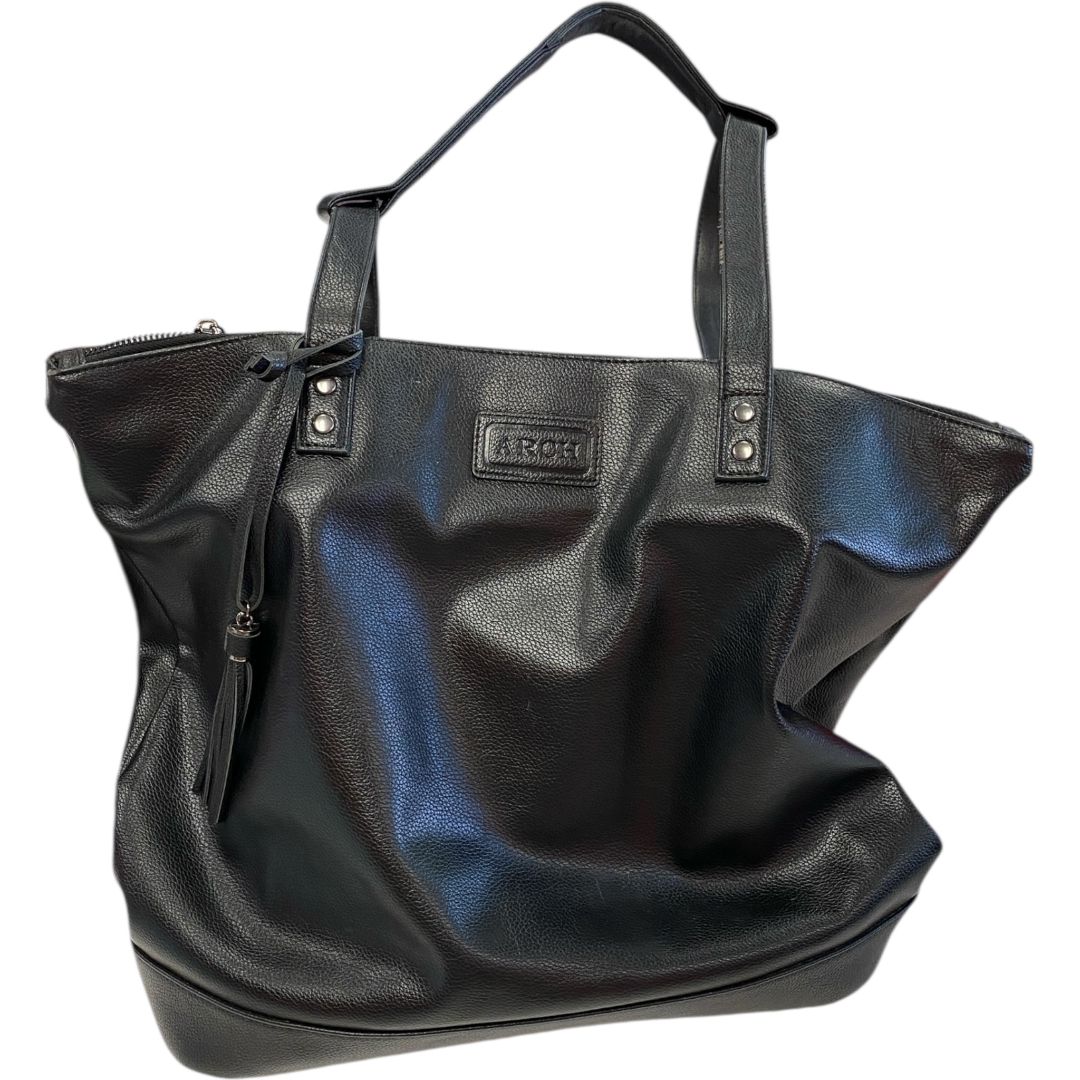 Arch Black Vegan Leather Nappy Bag
