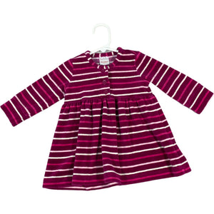 Hanna Andersson Pink Velour Stripe Dress (12/18M Girls)