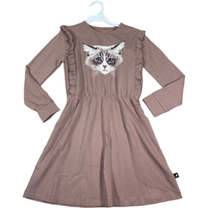 Moi Taupe Kitty Dress (5/6 Girls)
