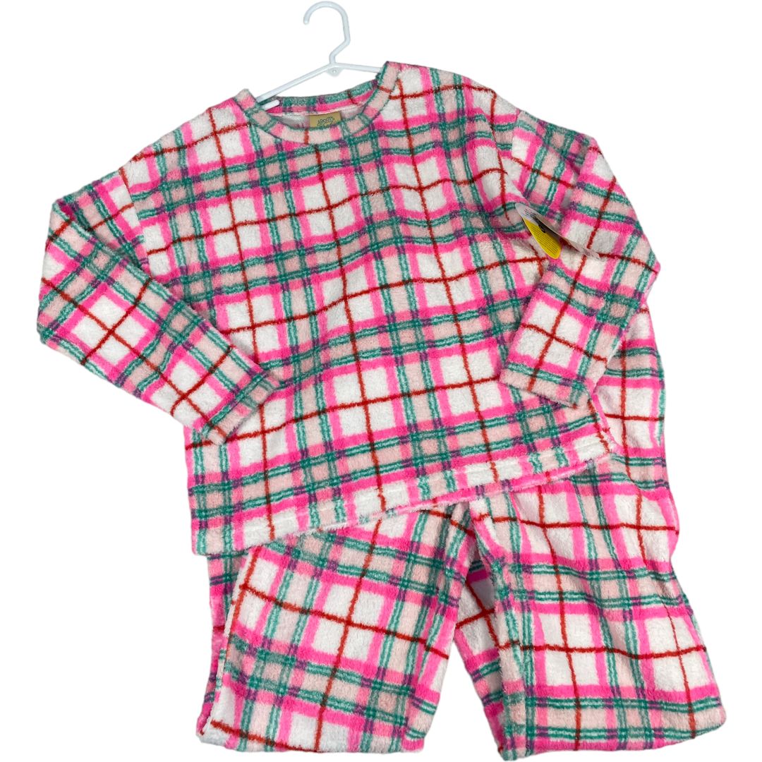 ThereAbouts Pink Plaid Sherpa Pajamas NWT (10/12 Girls)