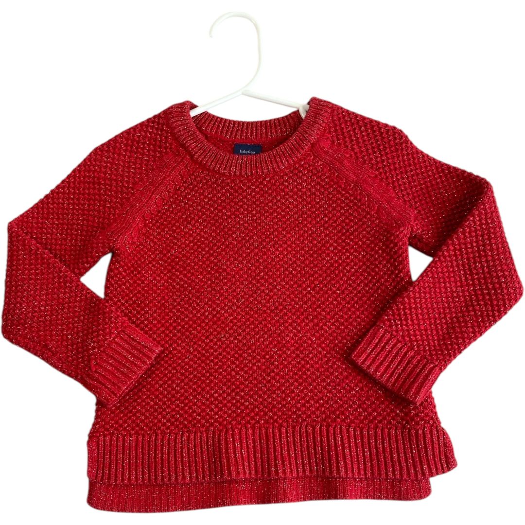 Gap Red Sparkle Crew Sweater (3T Girls)