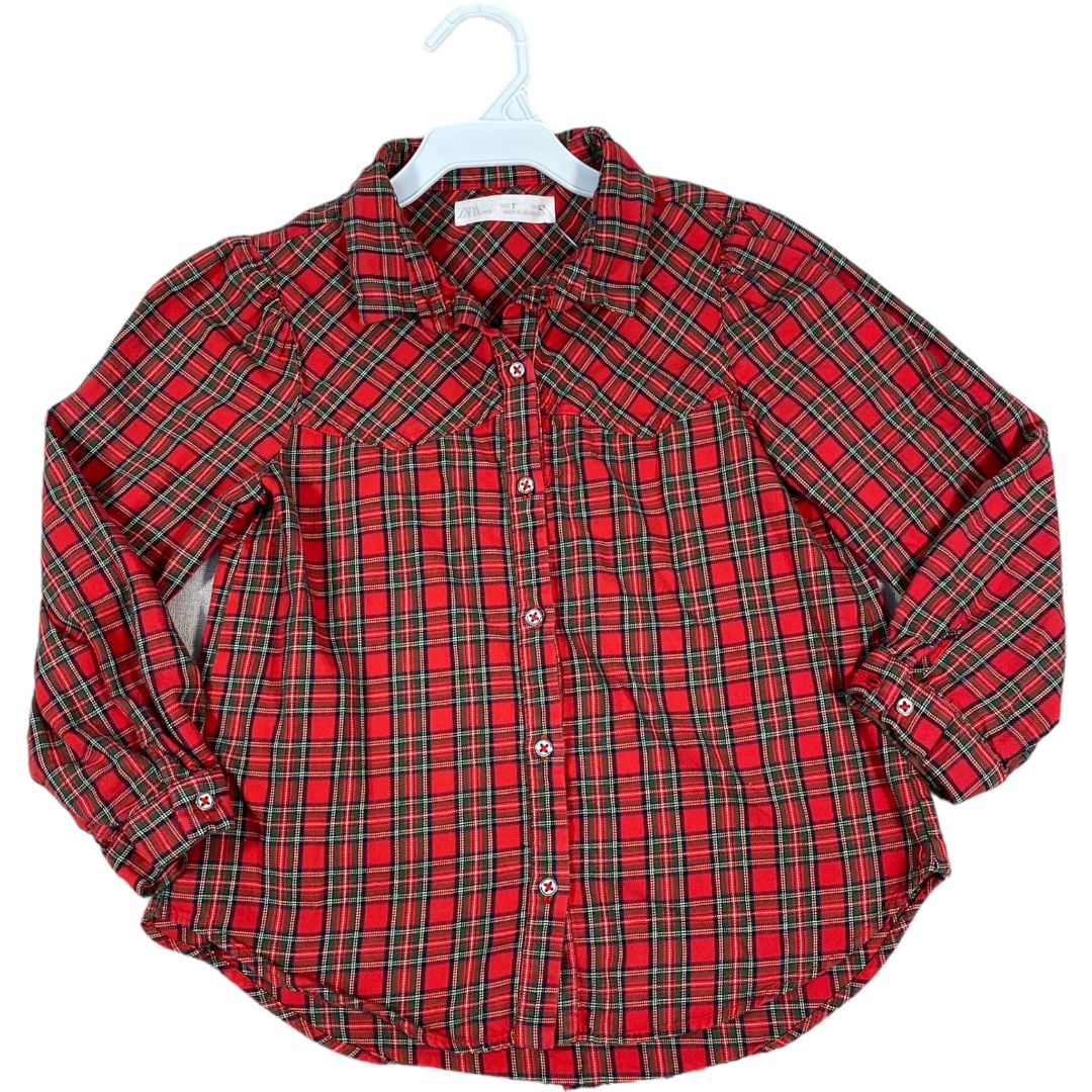 Zara Red Plaid Blouse (7 Girls)