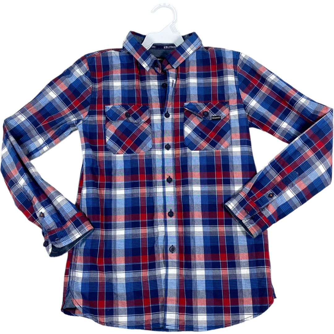 Reserved Blue Plaid Button Down (12 Boys)