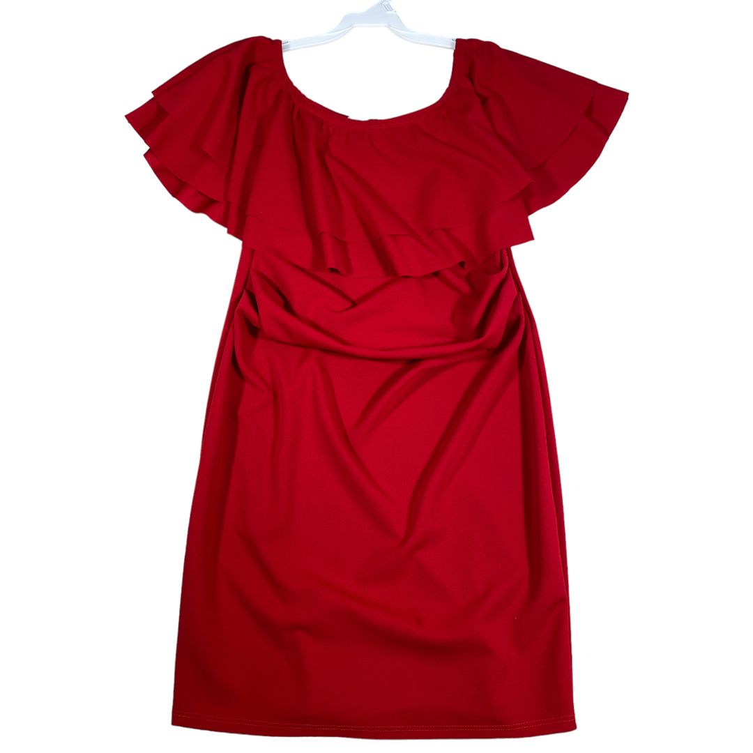 My Bump Red Ruffle Dress (Maternity Medium)