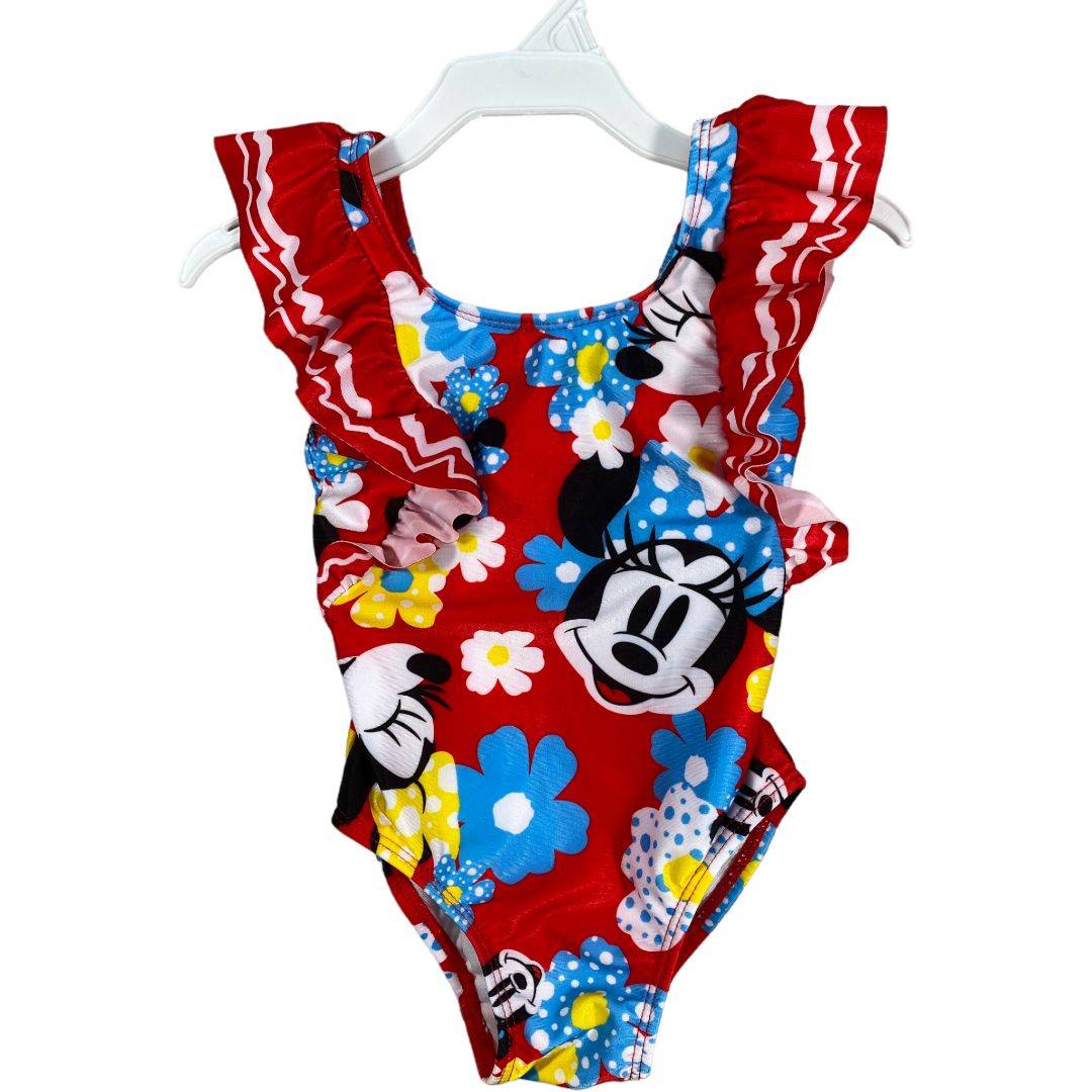 Disney Red Minnie Floral Swimsuit (12/18M Girls)
