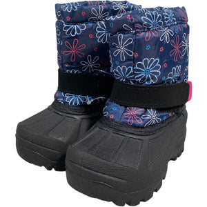Navy Floral Snow Boots (Size 5)
