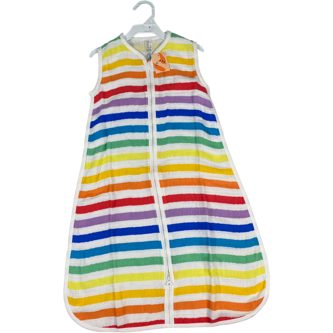 Primary  Rainbow Stripe Muslin Sleep Sack NWT (6/12M Neutral)