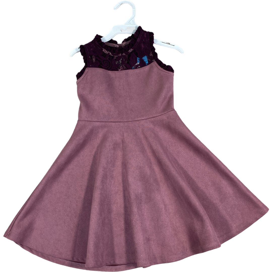 Ava & Yelly Purple Dress with Lace (4 Girls)