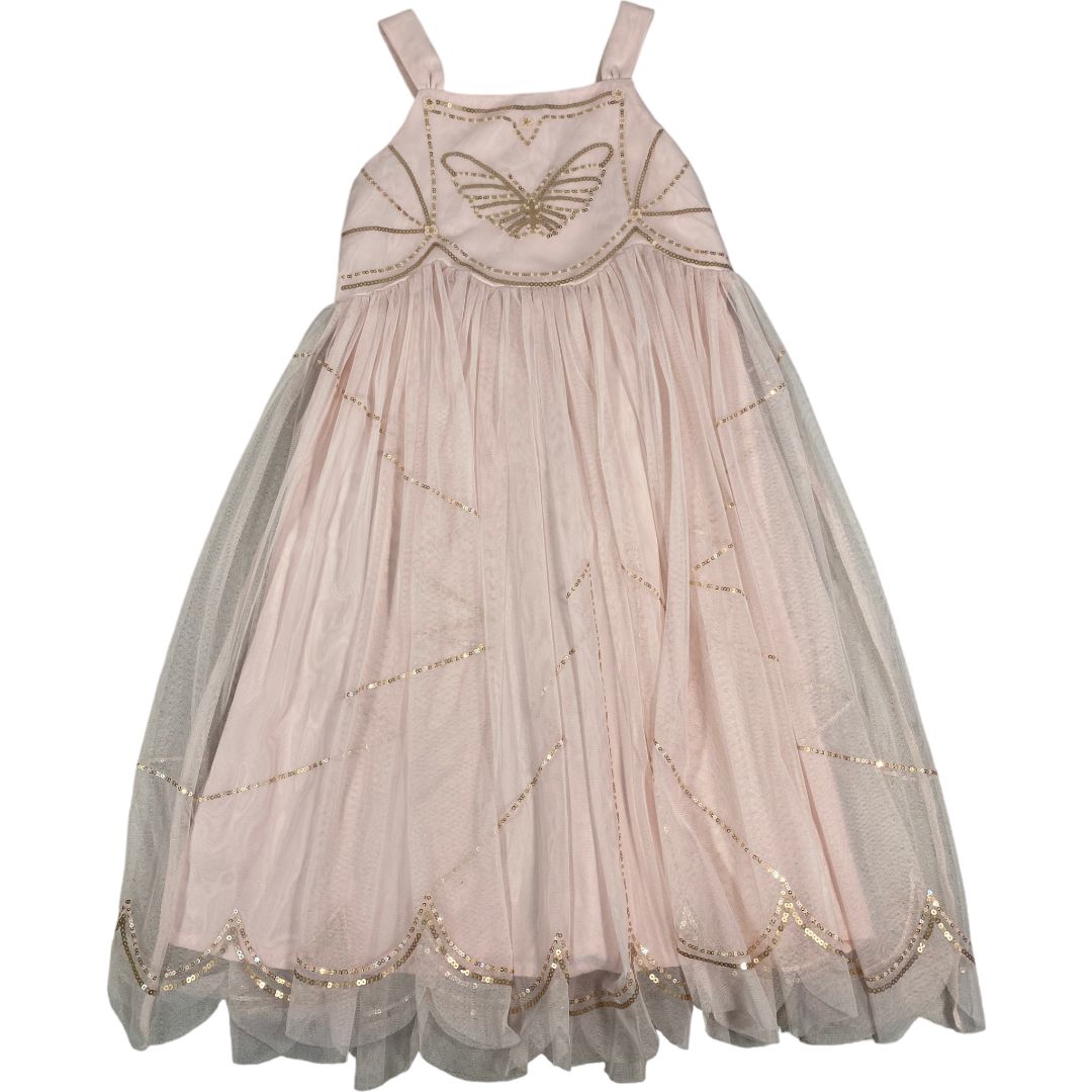H & M Pink & Gold Tulle Butterfly Dress (8/10 Girls)