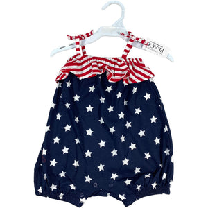 The Children's Place Red & Navy Star & Stripe Romper NWT (0/3M Girls)