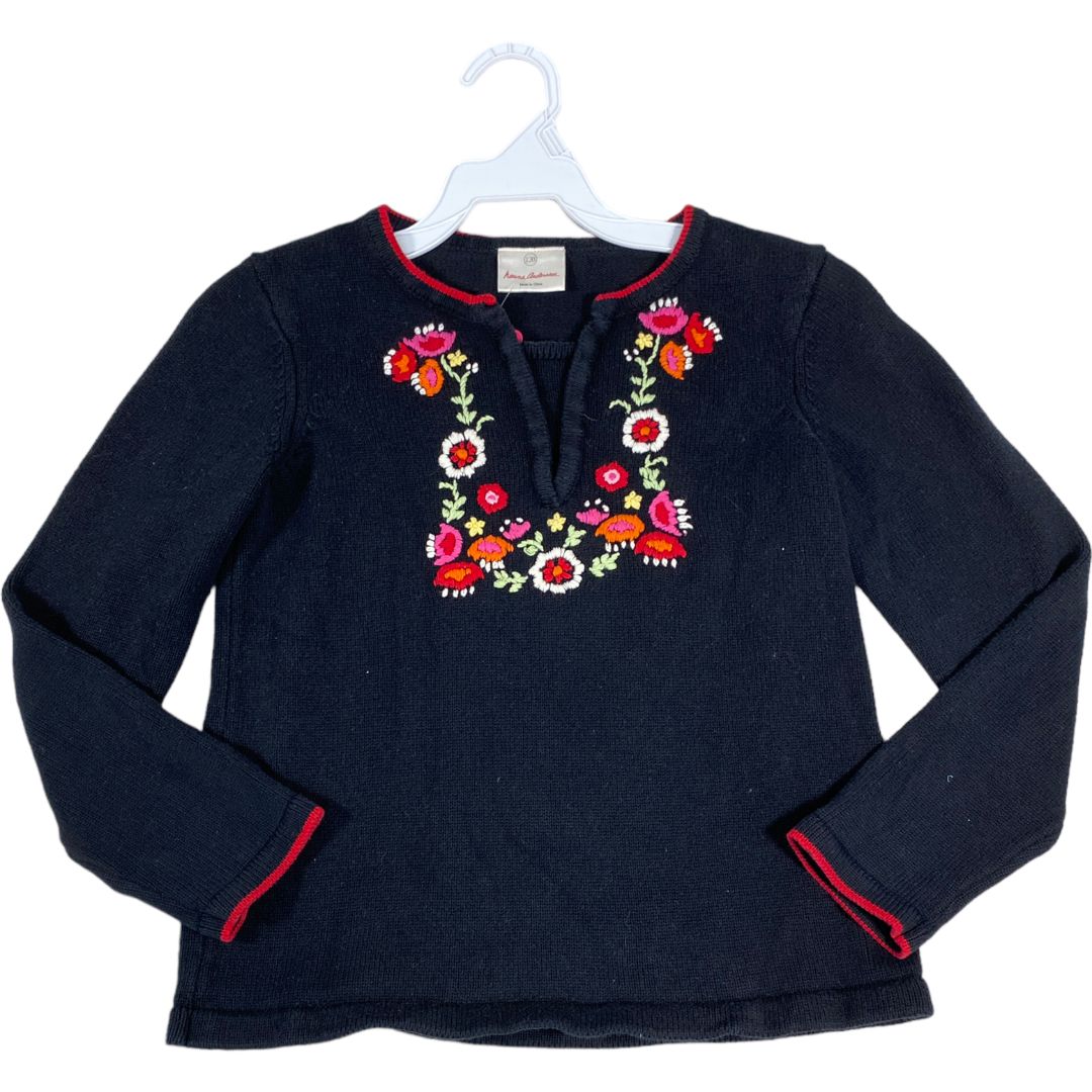 Hanna Andersson Navy Floral Sweater (8/10 Girls)