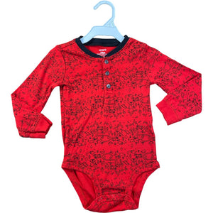 Carter's Red Long Sleeve Camping Print Onesie (24M Boys)