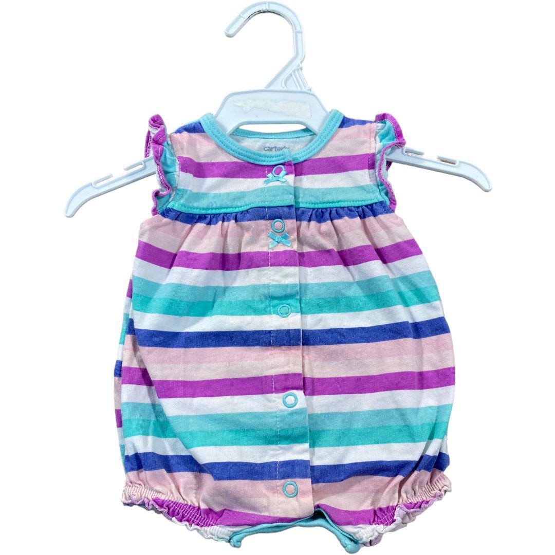 Carter's Purple Stripe Romper (Newborn Girls)