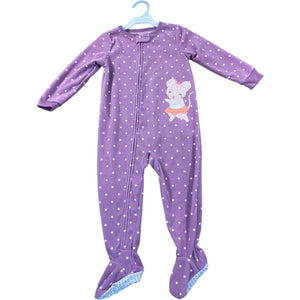 Carter's Purple Polka Dot Fleece Sleeper (2T Girls)