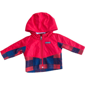Columbia Red Fleece Hooded Jacket (3/6M Neutral)