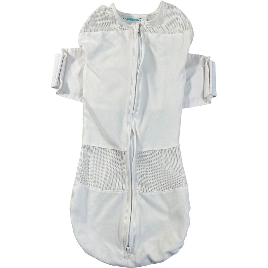 Happiest Baby Cream SNOO Sleep Sack Organic Cotton Baby Swaddle Blanket (3/6M Neutral)