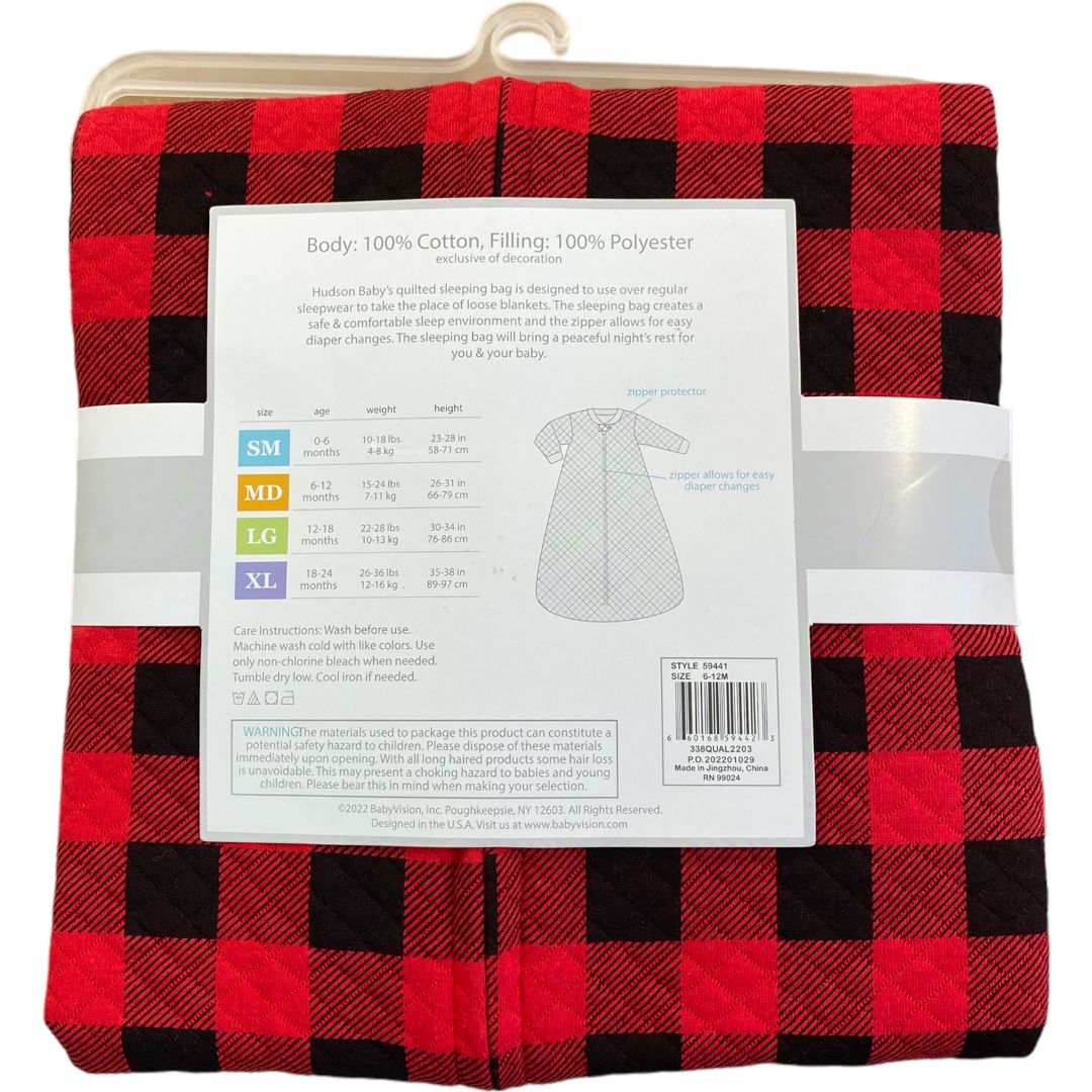 Hudson Baby Red Buffalo Plaid Sleeping Bag NWT (6/12M Neutral)