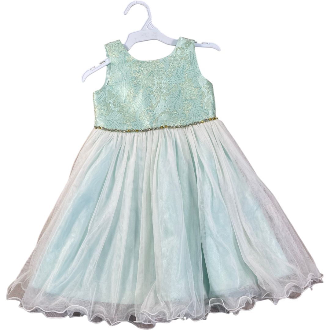 American Princess Green Floral & Tulle Dress (2T Girls)