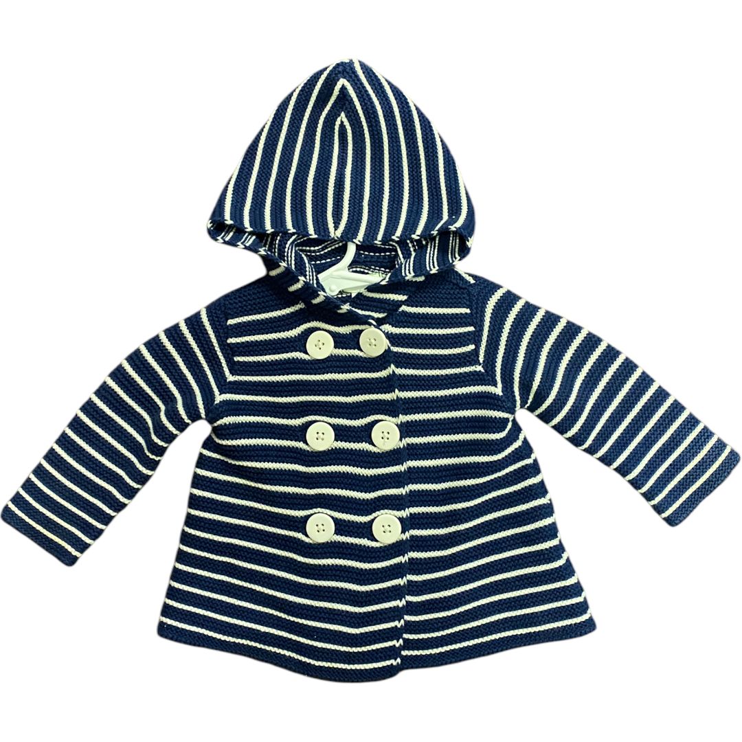First Impressions Navy Hooded Cardgian (3/6M Girls)