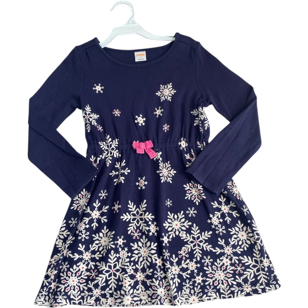 Gymboree Navy Snowflake Dress (6 Girls)
