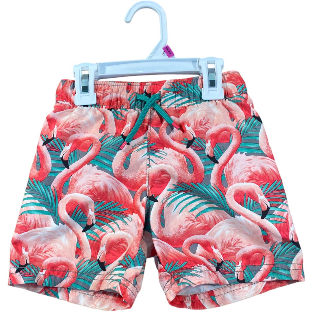 Old Navy Pink Flamingo Swim Trunks (3T Boys)