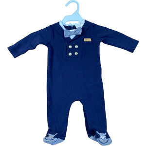 Clasix Beginnings Navy Tux Sleeper (Newborn Boys)