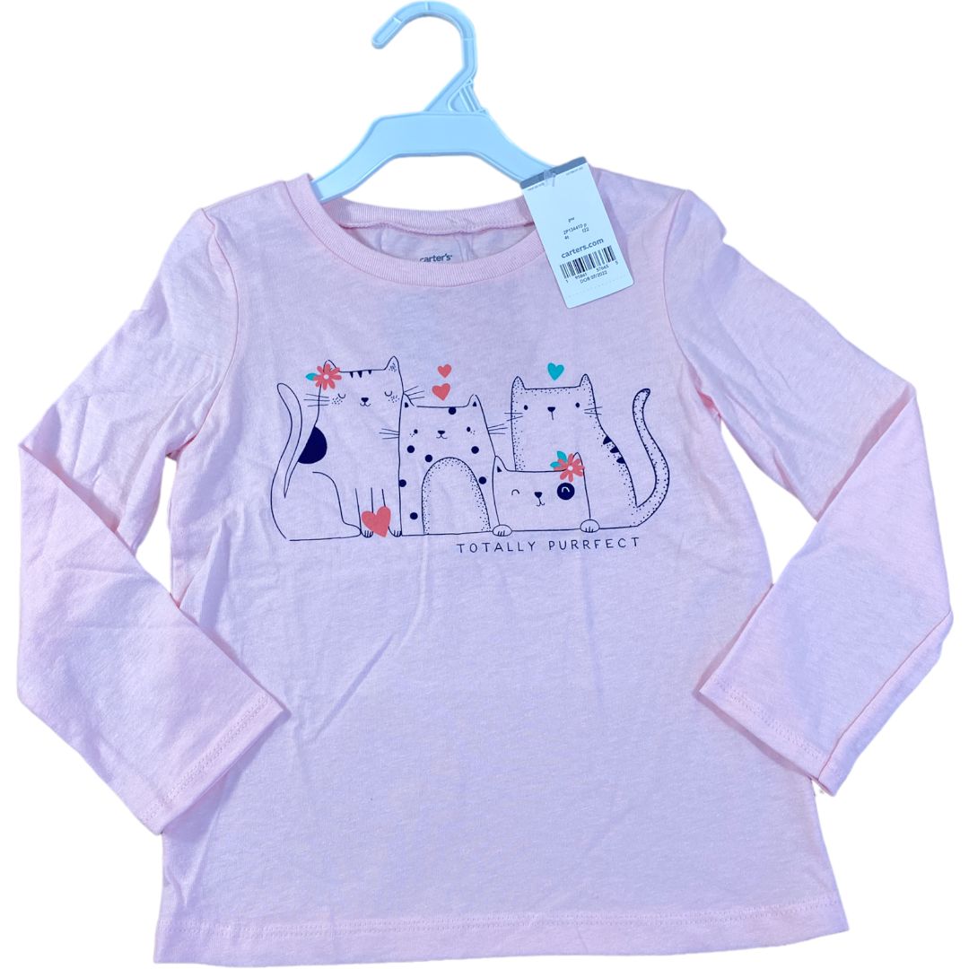 Carter's Pink Purrfect Tee NWT (4T Girls)