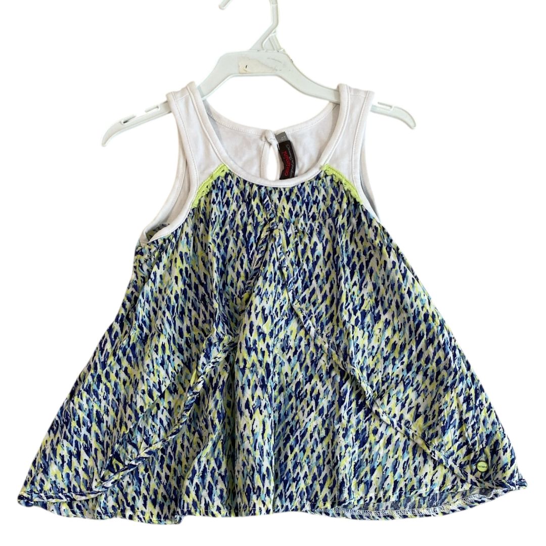 Catimini Blue Pattern Ruffle Tank (6 Girls)