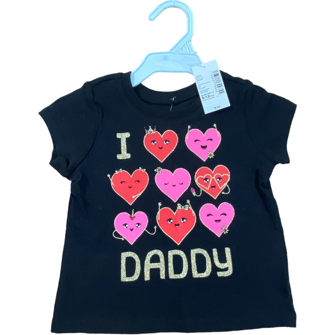 The Children's Place Black Love Daddy Tee (9/12M Girls)
