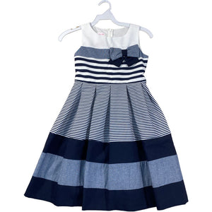 Bonnie Jean Navy Stripe Dress (7 Girls)