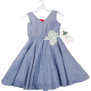 Rare Editions Blue Stripe Dress NWT (7 Girls)