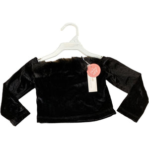 Bailey Blossom Black Shirt Fur Trim (18/24M Girls)