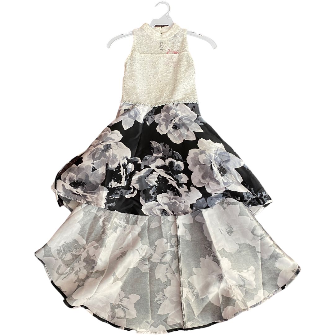 Speechless Black & White Floral & Lace Dress (8 Girls)