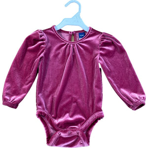 Old Navy Pink Velour Onesie (12/18M Girls)