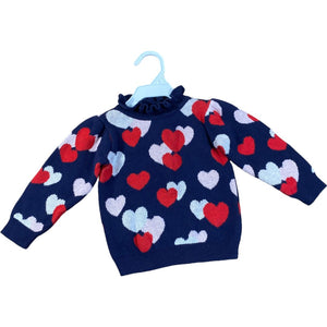 Janie & Jack Navy Heart Sweater (12/18M Girl)